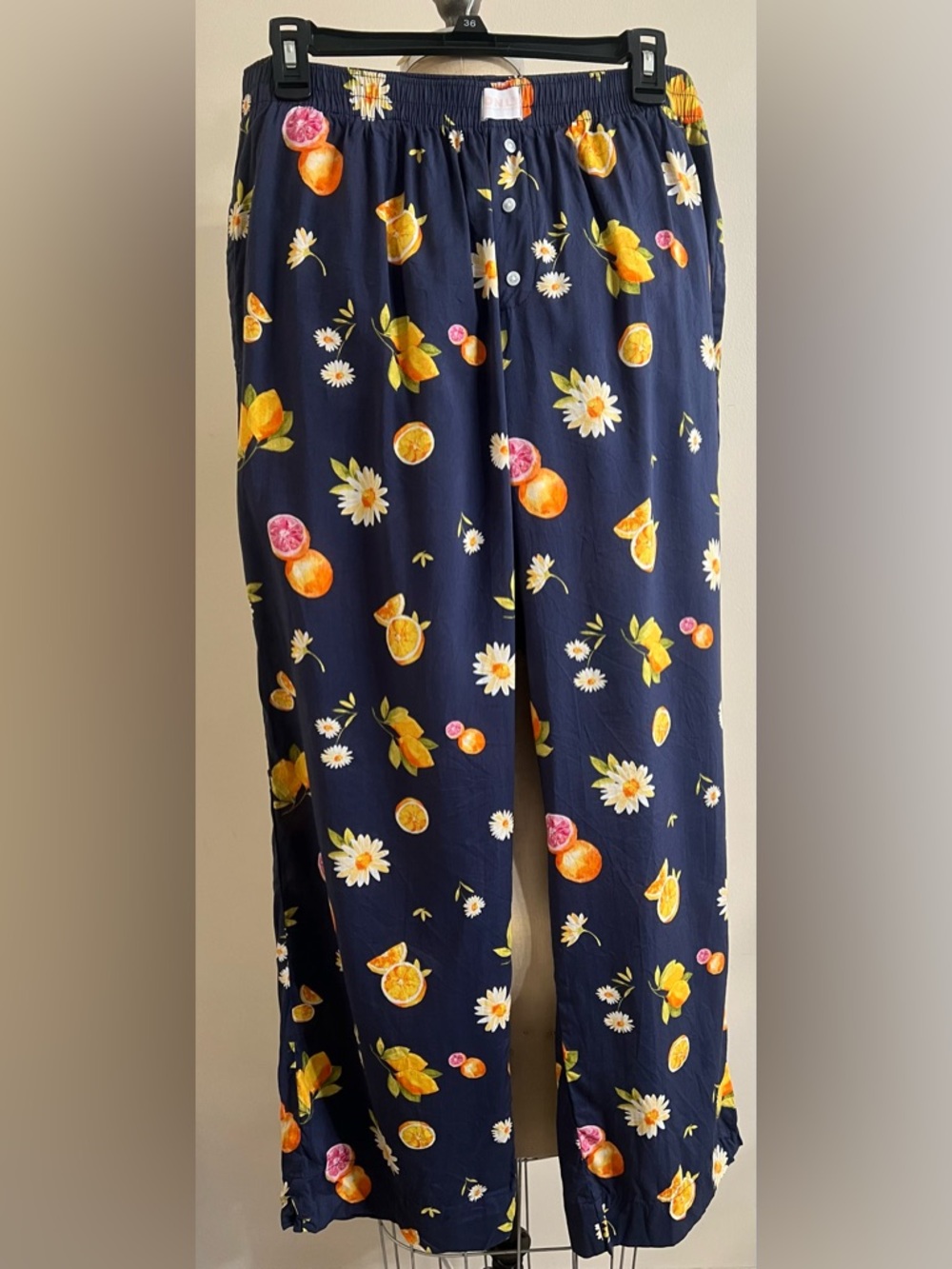 ONLY Blue Floral & Fruit Pant Pajama Size Large